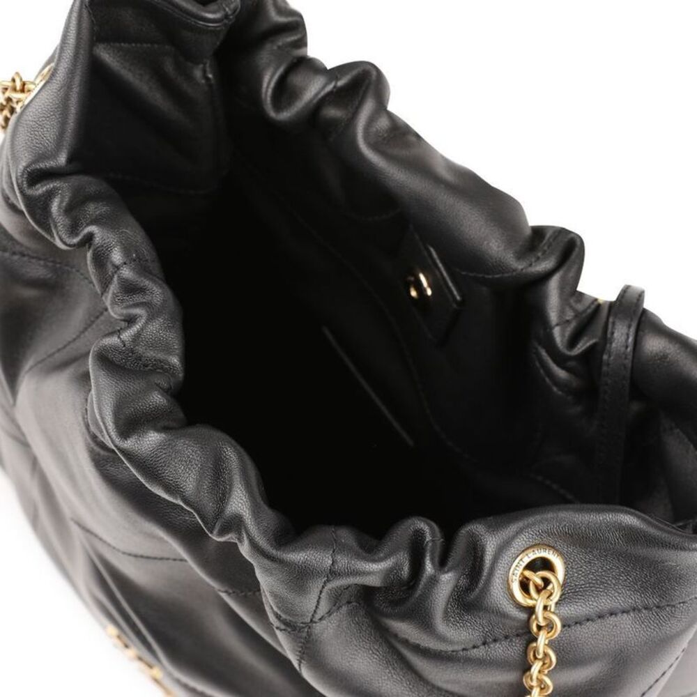 Quilted Drawstring Chain Shoulder Bag - Picture 8 of 8